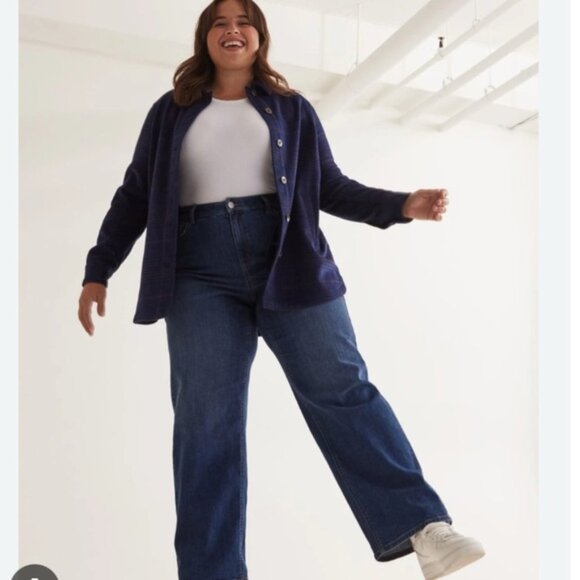 DC Denim - Dc Jeans Curvy Fit High Rise Wide Leg Dark Wash Jeans